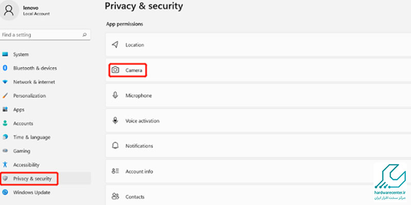 فعال کردن دوربین لپ تاپ در ویندوز 11